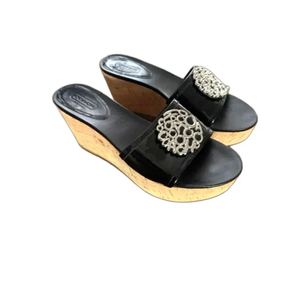 Coach Judith Patent Leather Wedges - Size 8.5